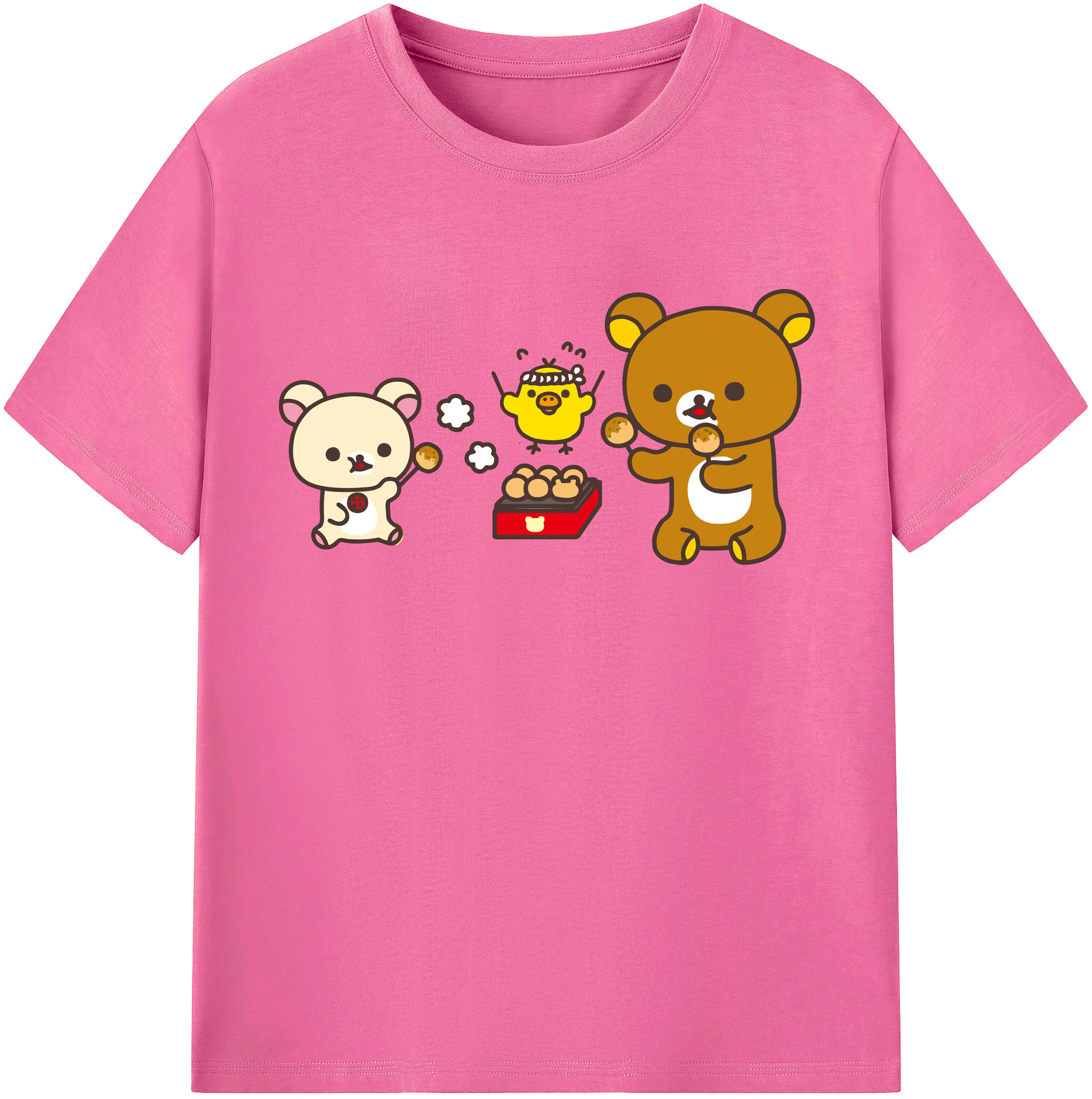 （画像用） リラックマ リラックマ キイロイトリ Rilakkuma Korilakkuma Kiiroitori レディースカジュアルプリントTシャツ（綿100％）
